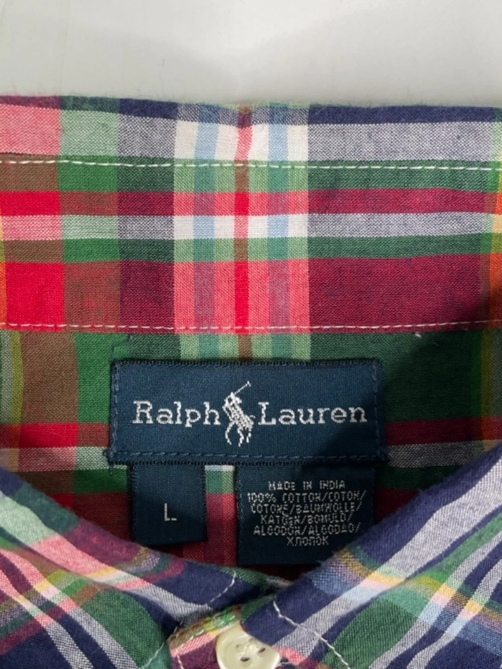 Polo Ralph Lauren Boy’s large (L) classic plaid multi-color (123)